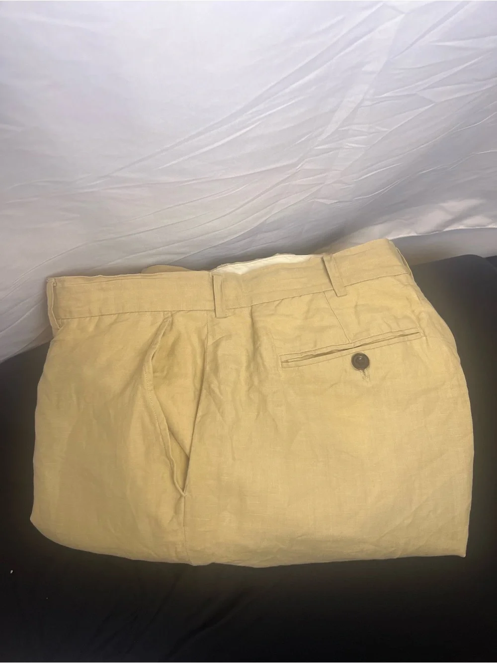 Polo Ralph Lauren Linen Silk Trousers Tan Beige Mens Sz 36x32 Measures 36x28.5